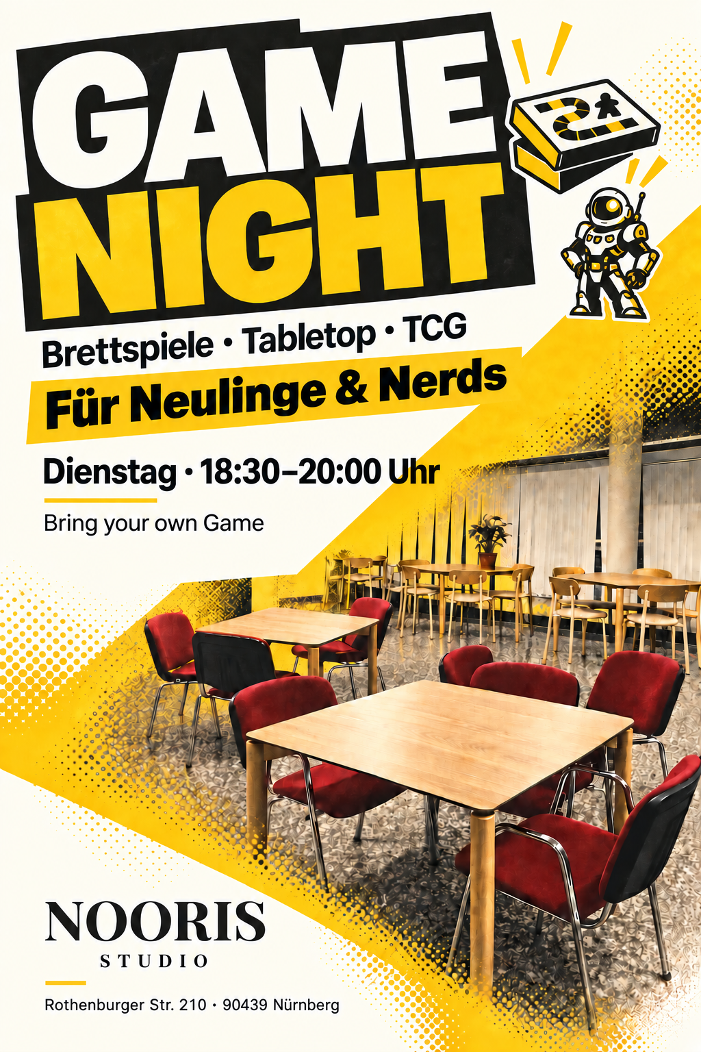 Game Night – Brettspiele, Tabletop & TCG Flyer